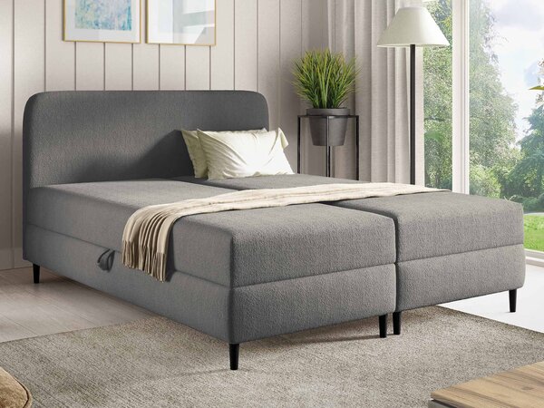 Čalúnená boxspring posteľ s úložným priestorom Fubu 120x200 - tmavosivá