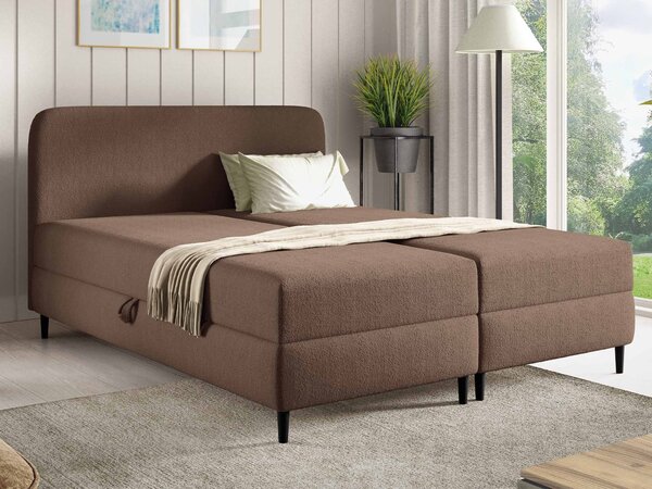Čalúnená boxspring posteľ s úložným priestorom Fubu 180x200 - hnedá