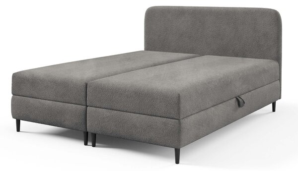 Čalúnená boxspring posteľ s úložným priestorom Fubu 120x200 - tmavosivá