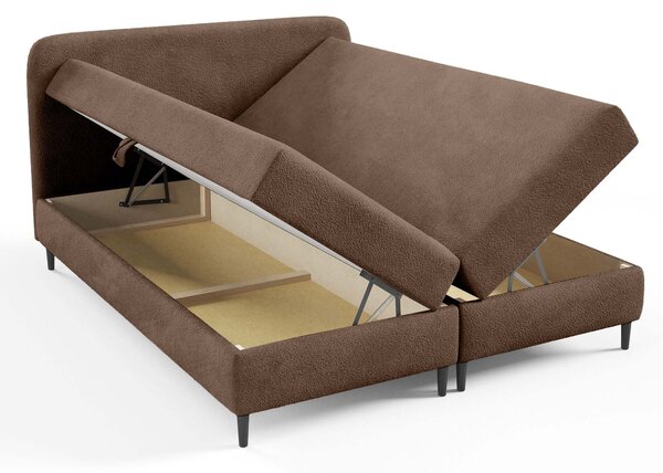 Čalúnená boxspring posteľ s úložným priestorom Fubu 180x200 - hnedá