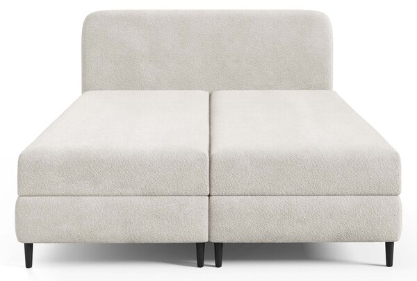 Čalúnená boxspring posteľ s úložným priestorom Fubu 140x200 - smotanová
