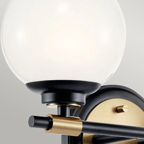 Kichler KL-BENNO2-BK-CPZ-LED Kúpeľňové svietidlo BENNO 2xLED/3W/230V čierna/zlatá IP44