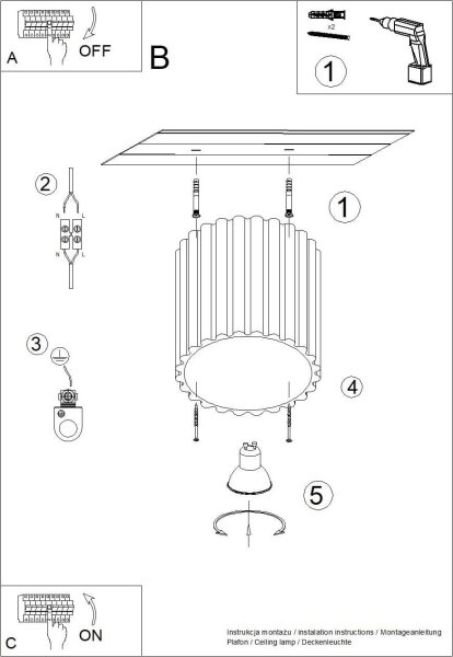 Sollux SL.1809 - Bodové svietidlo AURA 1xGU10/10W/230V 10 cm modré