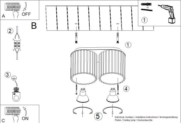 Sollux SL.1810 - Bodové svietidlo AURA 2xGU10/10W/230V modré