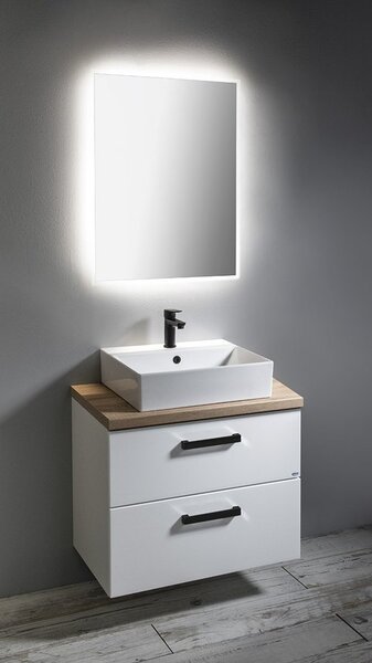 Aqualine Sapho, VEGA pracovná doska 82,5x45cm, dub platin, VG785