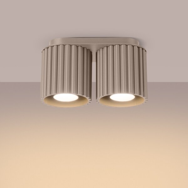 Sollux SL.1815 - Bodové svietidlo AURA 2xGU10/10W/230V taupe