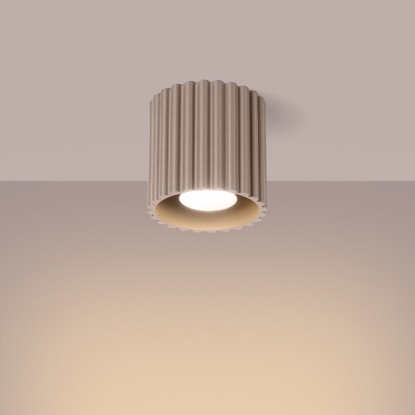 Sollux SL.1814 - Bodové svietidlo AURA 1xGU10/10W/230V 10 cm taupe