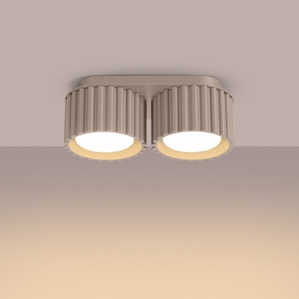 Sollux SL.1818 - Bodové svietidlo AURA 2xGX53/10W/230V taupe
