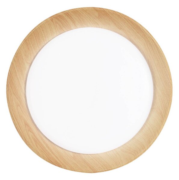 Luce Ambiente Design stropné LED svetlo Arka, Ø 50 cm, biela/drevený vzhľad, kov,, Biela / opálová, Obývacia izba / jedáleň, kov, Moderný, Závesné svietidlo