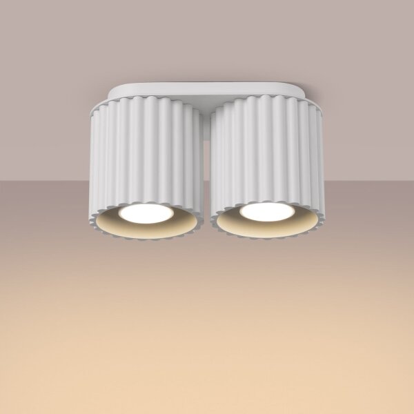 Sollux SL.1780 - Bodové svietidlo AURA 2xGU10/10W/230V biela