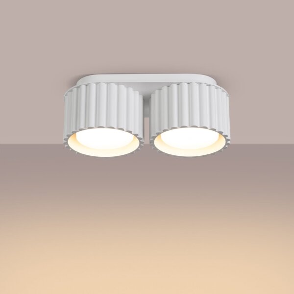 Sollux SL.1783 - Bodové svietidlo AURA 2xGX53/10W/230V biela
