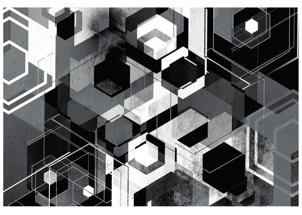 Tapeta geometria v čiernobielom prevedení