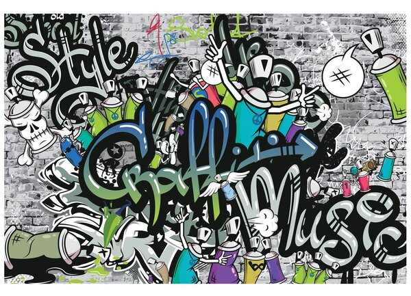 Tapeta štýlová graffiti stena