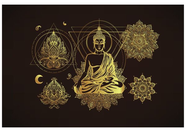Samolepiaca tapeta zlatý Budha