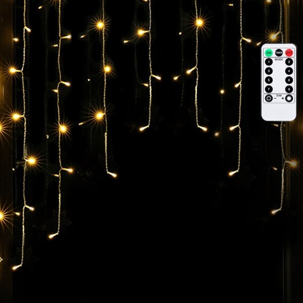 Aigostar - LED vonkajší vianočný svetelný reťazec 100xLED/6W/230V/8 funkcií 1,5x1m IP44 teplá biela + diaľkový ovládač