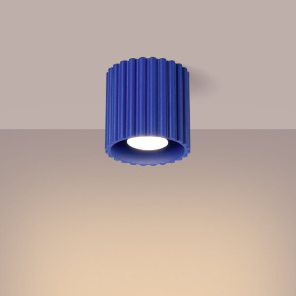Sollux SL.1809 - Bodové svietidlo AURA 1xGU10/10W/230V 10 cm modré