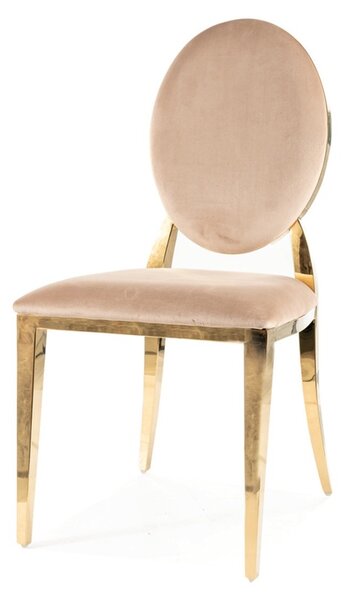 Jedálenská stolička KANG béžová/zlatá