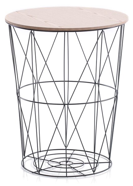FLHF Odkladací stolík Carmina prírodná/čierna, 31x31 cm