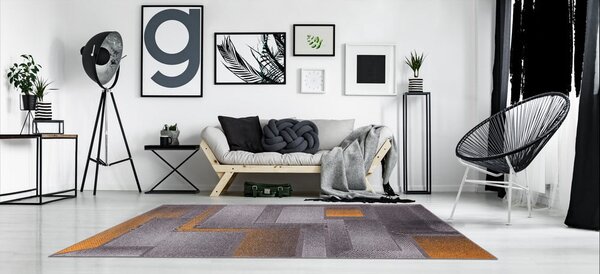 Koberec v okrovožltej a sivej farbe 80x160 cm Meteo – FD