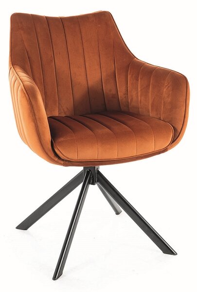 Jedálenská stolička Azalia Velvet, oranžová / čierna