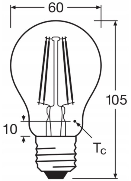 SADA 5x LED žiaroviek BASE CLASSIC FILAMENT A60 E27/7W/230V 4000K - Osram