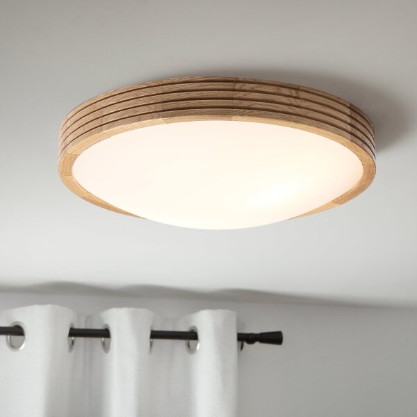 Brilagi - LED stropné svietidlo CARVALHO MODERN SLIM 2xE27/60W/230V, priemer 37,5 cm, dub