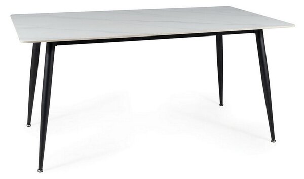 Jedálenský stôl Rion 160 x 90 cm, mramor / čierna