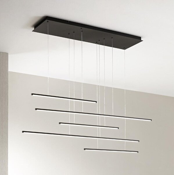 Ondaluce - LED stmievateľný luster na lanku GENIUS LED/72W/230V čierna