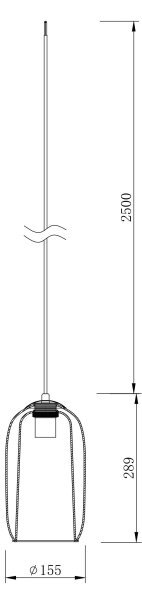 Ondaluce - Závesný luster na lane BONNIE 1xE27/15W/230V, priemer 15 cm, čierna/dýmová béžová