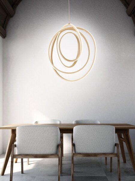 Ondaluce - LED stmievateľný luster na lane GOLDEN LED/50W/230V pr. 50 cm zlatý