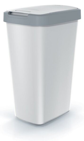 Odpadkový kôš s farebným vekom, 45 l, sivá