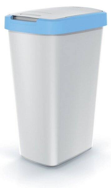 Odpadkový kôš s farebným vekom, 45 l, modrá / sivá