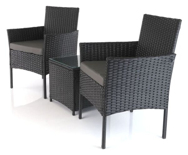 Záhradný balkónový set Nilo - 2 miesta, čierna