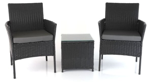 Záhradný balkónový set Nilo - 2 miesta, čierna