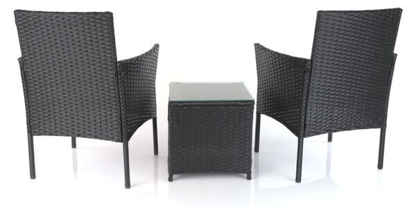 Záhradný balkónový set Nilo - 2 miesta, čierna