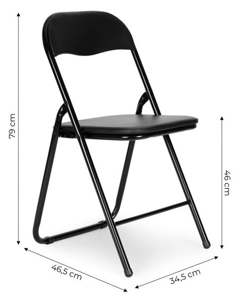 Skladacia konferenčná stolička Rosso, čierna