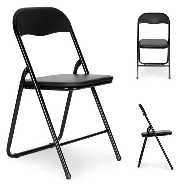 Skladacia konferenčná stolička Rosso, čierna