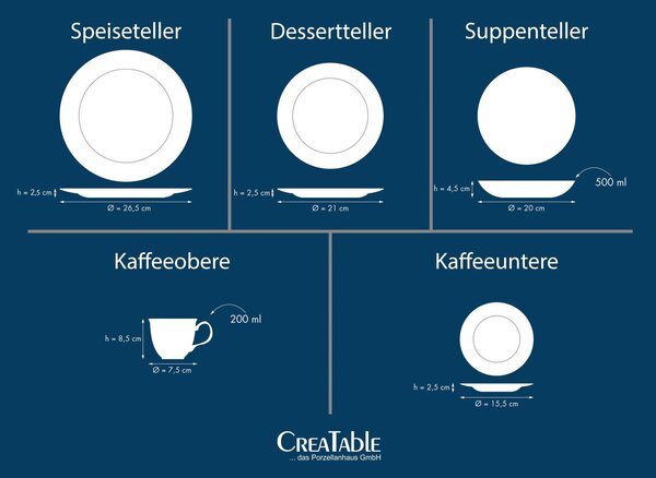 KOMBINOVANÝ SERVIS, 30-dielne, pórovina Creatable - Online Only bytové doplnky, Online Only