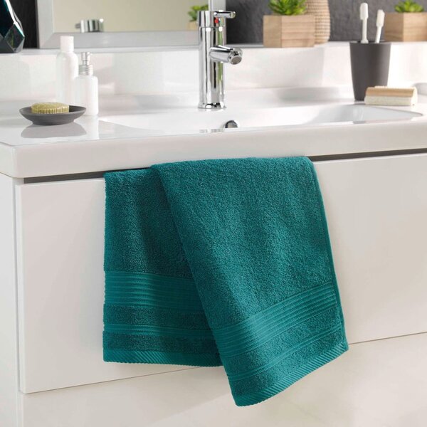 Tmavozelený froté bavlnený uterák 50x90 cm Tendresse – douceur d'intérieur