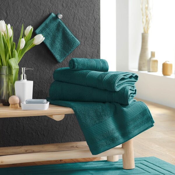 Tmavozelený froté bavlnený uterák 50x90 cm Tendresse – douceur d'intérieur