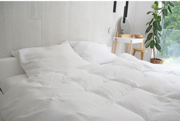 Biele mušelínové obliečky na jednolôžko 140x200 cm Plain Muslin – Butter Kings