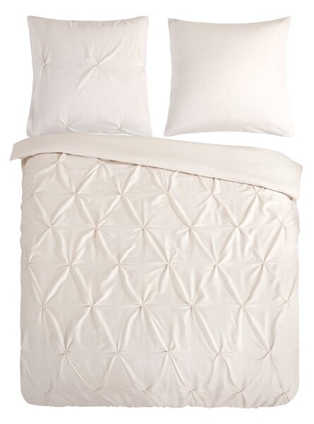 Krémové predĺžené obliečky na dvojlôžko z mikrovlákna 200x220 cm Pure Elegance – Good Morning