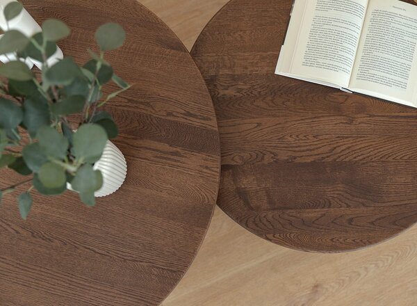 MOOD SELECTION Orbit Konferenčný stolík okrúhly 90 cm, dub, farba tobacco