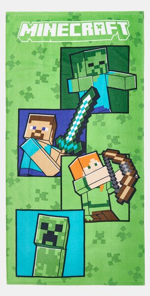 Sinsay - Detská bavlnená osuška Minecraft - zelená