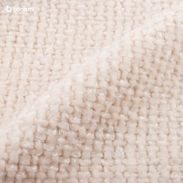 Krémovobiela čalúnená dvojlôžková posteľ s úložným priestorom s roštom 160x200 cm Bellis – Micadoni Home