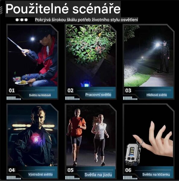 Bezdoteku Mini Maják modrá červená multifunkčné LED svetlo do vrecka