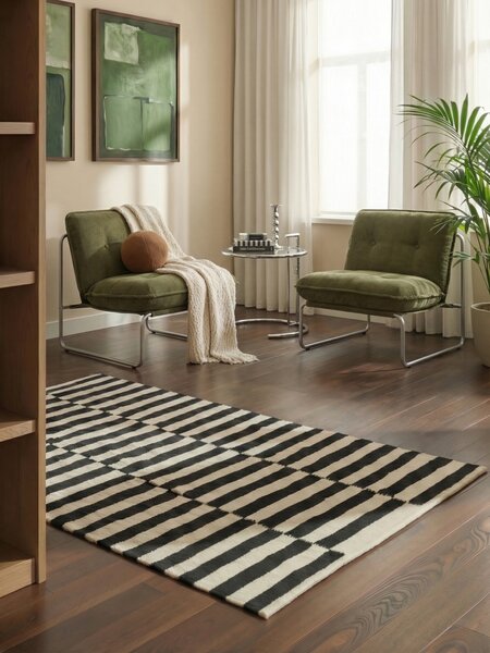 Hanse Home, Kusový koberec Vika 106207 Black White, 120x180, čiernobiela, obývacia izba
