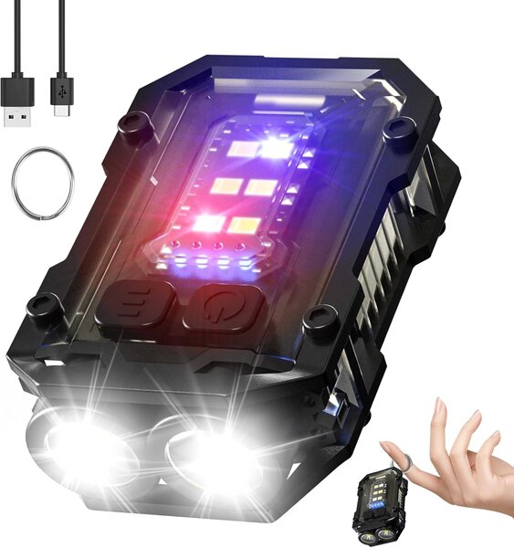 Bezdoteku Mini Maják modrá červená multifunkčné LED svetlo do vrecka