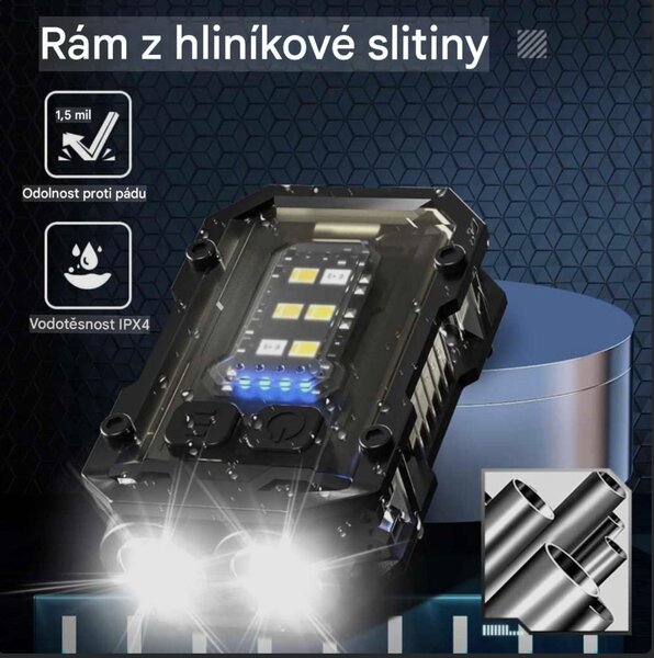 Bezdoteku Mini Maják modrá červená multifunkčné LED svetlo do vrecka