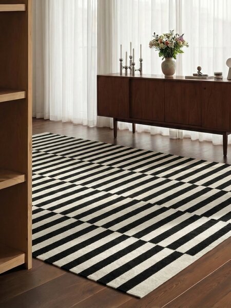 Hanse Home, Kusový koberec Vika 106207 Black White, 200x300, čiernobiela, obývacia izba